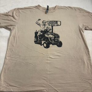 George Jones Funny Country Graphic T-Shirt | Lawn Mower Beer Tee | Size XL